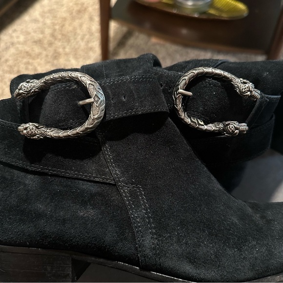 Gucci Dionysus suede over the knee boots size 37 1/2 black - Picture 3 of 16